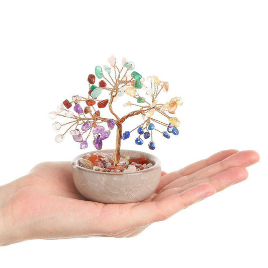 Mixed Gemstone Tree in Ceramic Cup - Crystal Nest