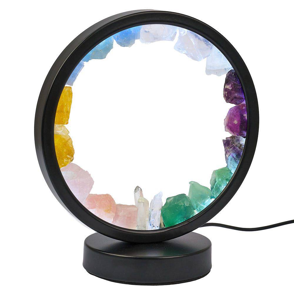 Crystal Aura Round LED Desk Lamp with Adjustable Brightness - Crystal Nest