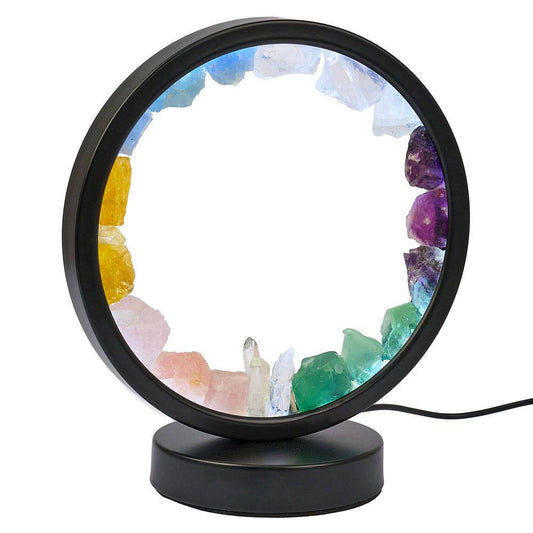 Crystal Aura Round LED Desk Lamp with Adjustable Brightness - Crystal Nest