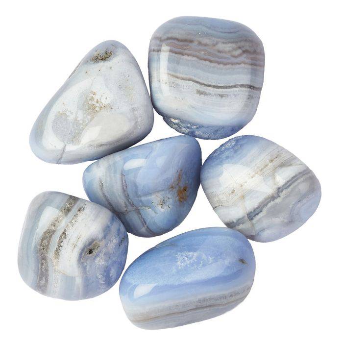 Blue Lace Agate Tumblestone - Medium - Crystal Nest