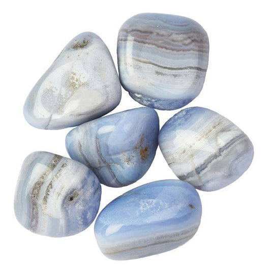 Blue Lace Agate Tumblestone - Medium - Crystal Nest