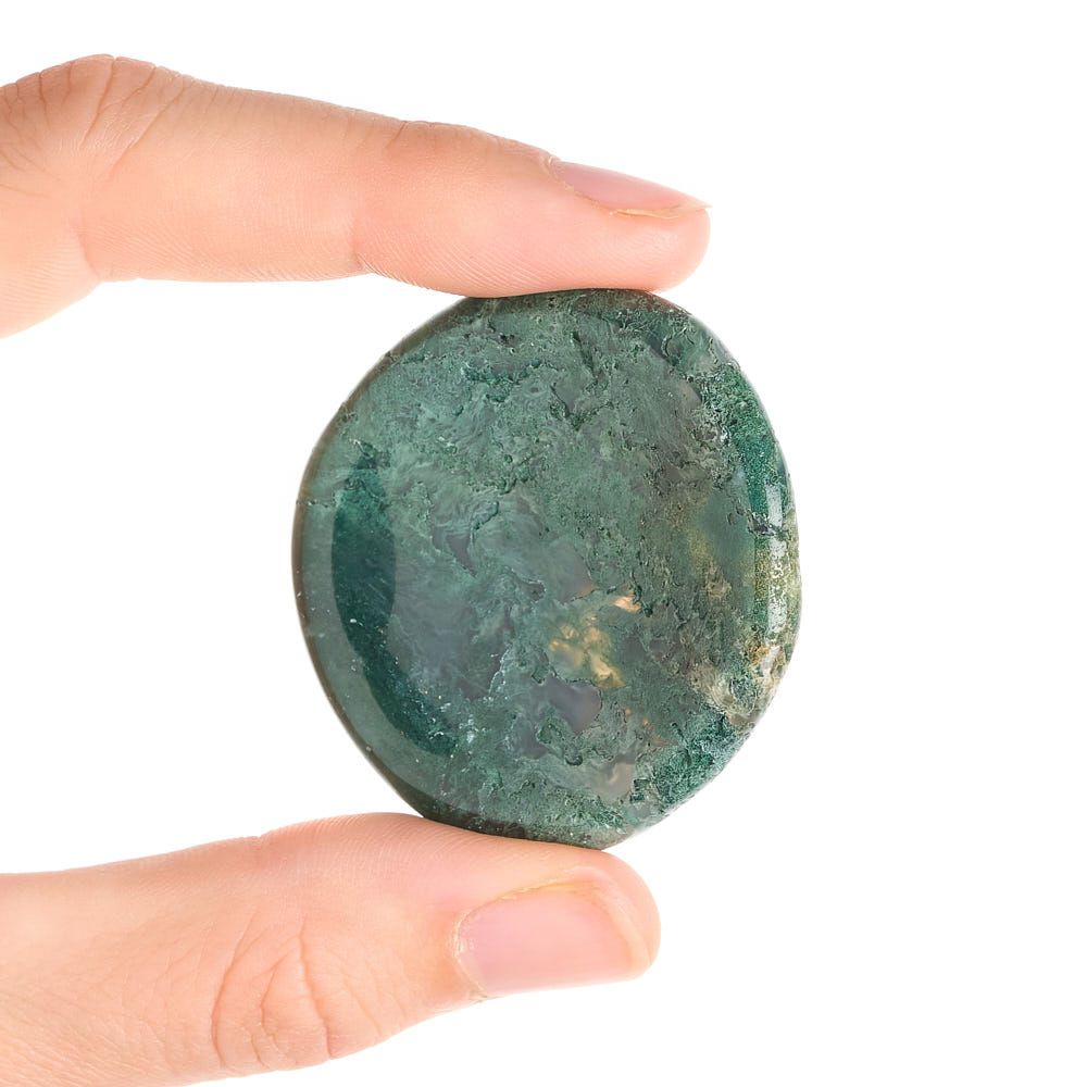 Moss Agate Freeform Worry Stone - Crystal Nest