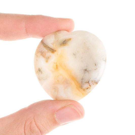 Crazy Lace Agate Heart Thumb Stone - Crystal Nest