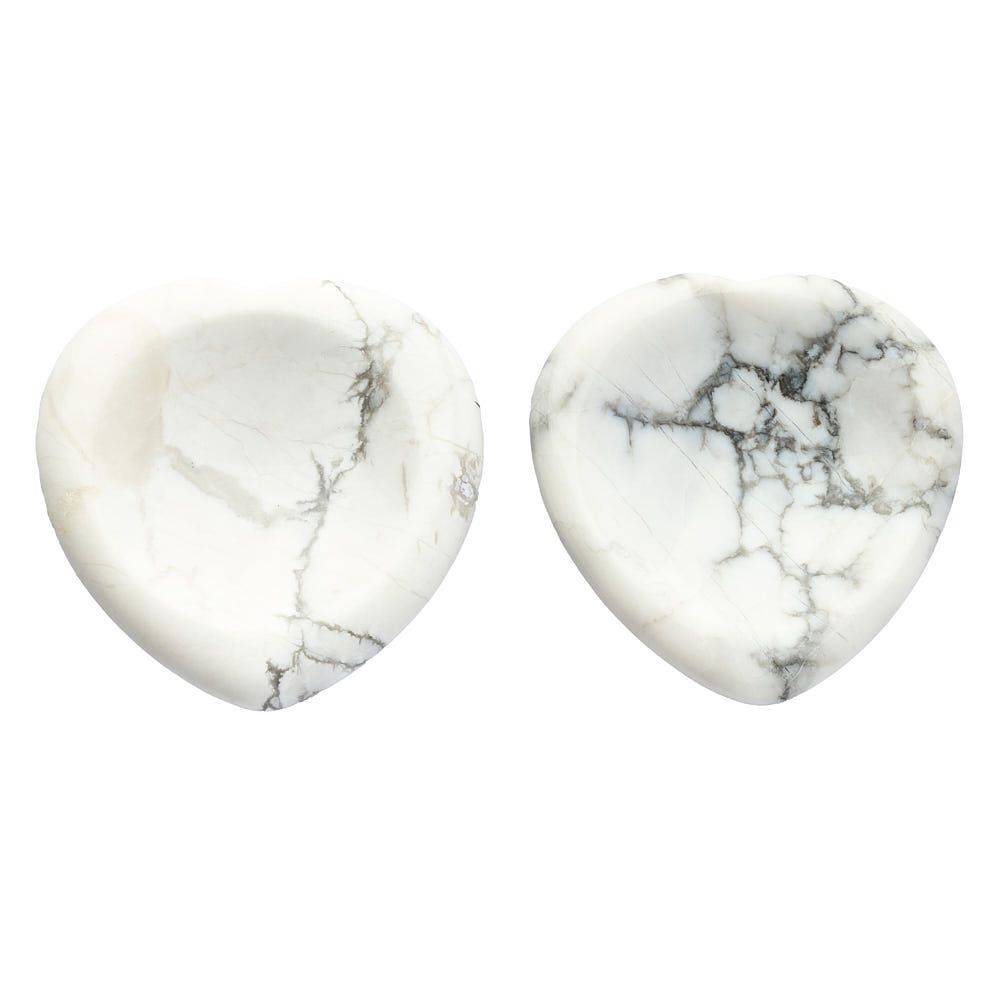 Howlite Heart Thumb Stone - Crystal Nest