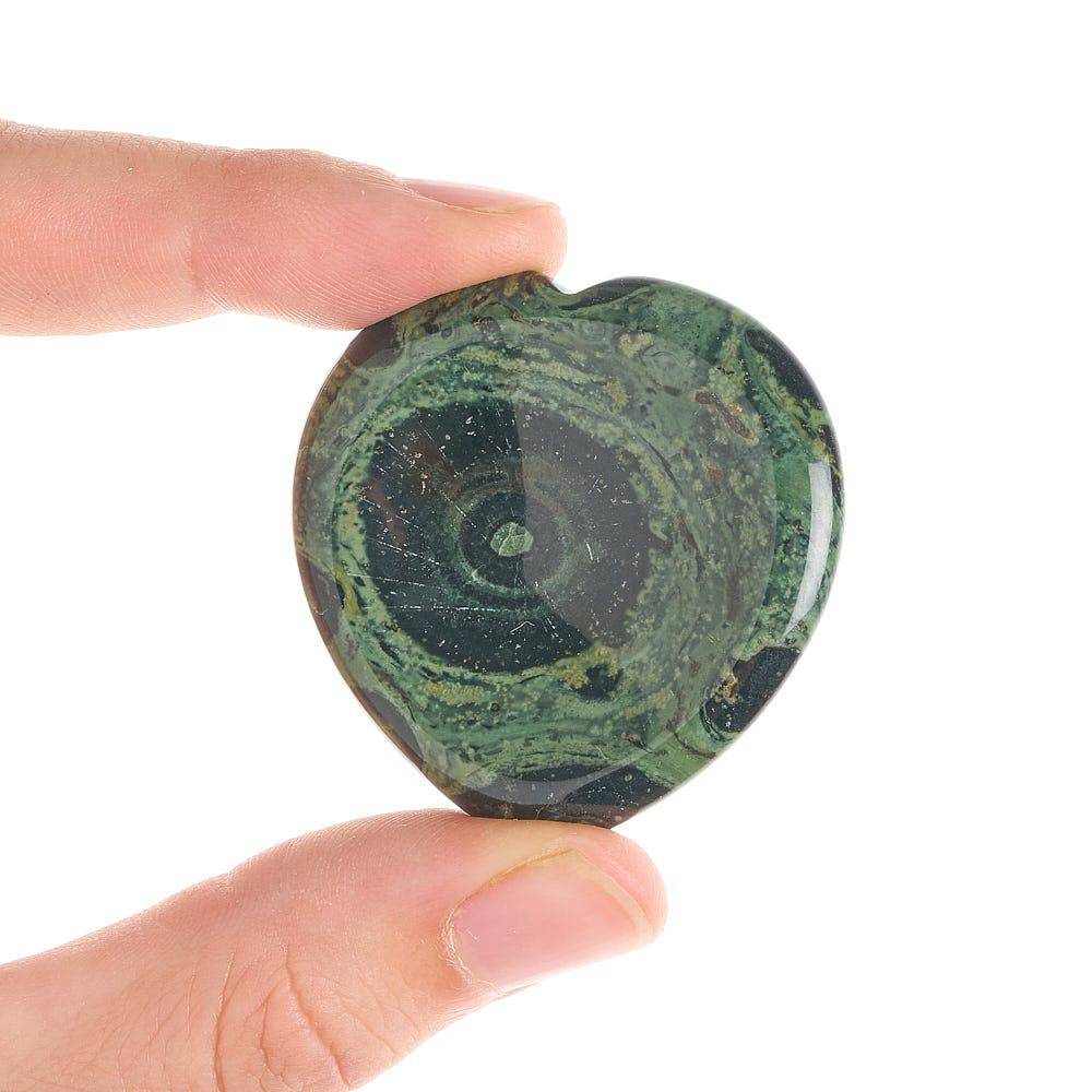 Kambaba Jasper Heart Thumb Stone - Crystal Nest