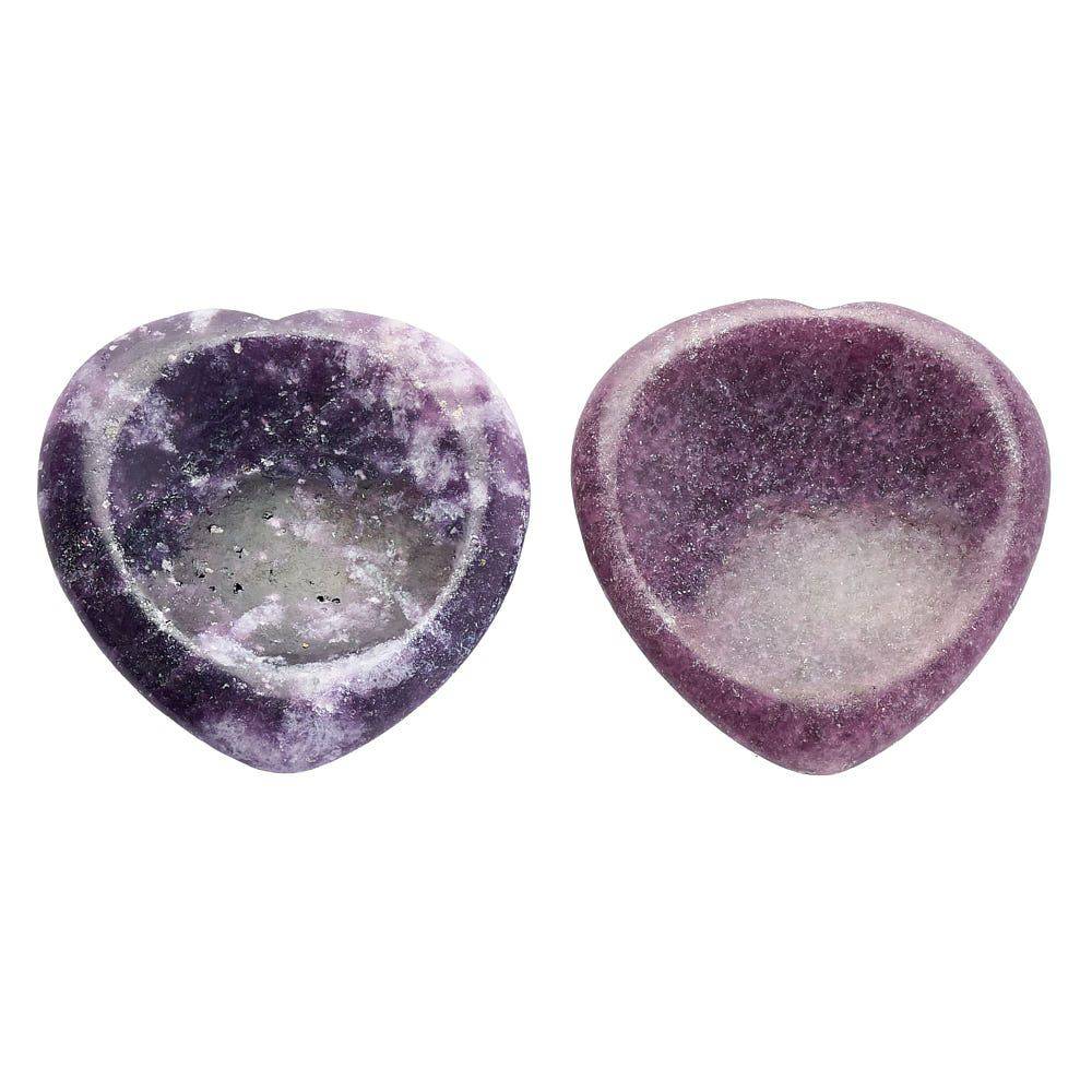 Lepidolite Heart Thumb Stone - Crystal Nest