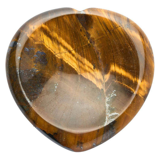 Golden Tiger Eye Heart Thumb Stone - Crystal Nest