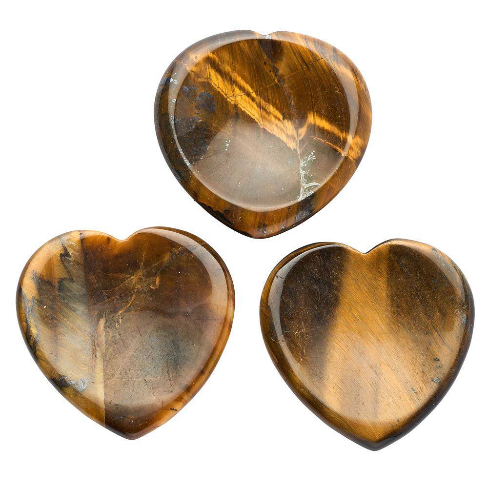 Golden Tiger Eye Heart Thumb Stone - Crystal Nest