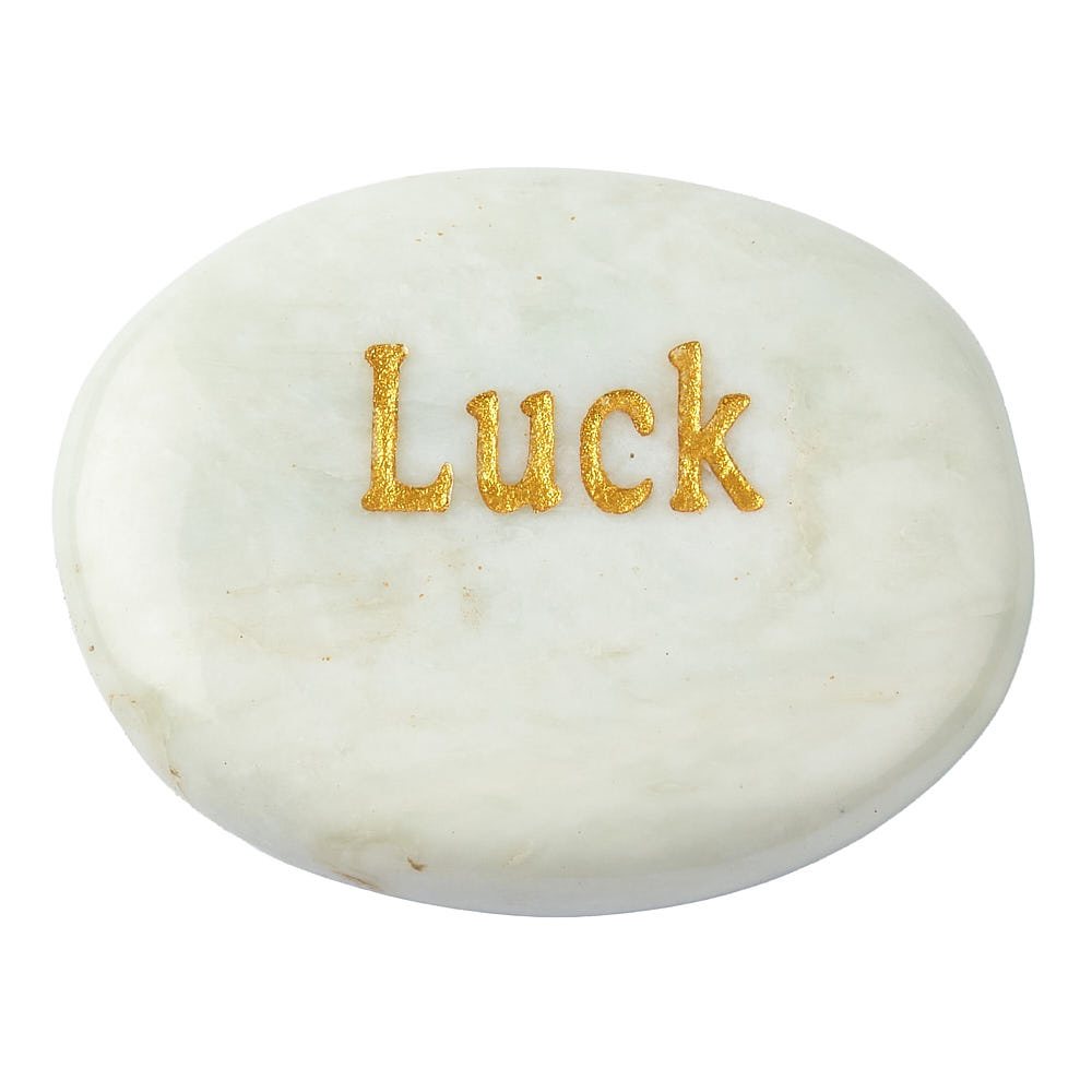New Jade Worry Stone “Luck” | Positivity & Good Fortune Crystal