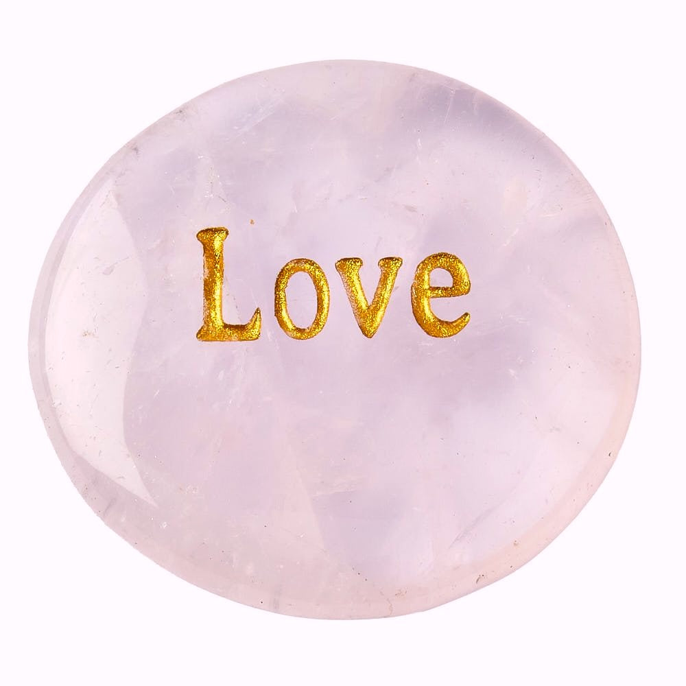 Rose Quartz Worry Stone "Love" | Self Love & Heart Healing Crystal - Crystal Nest