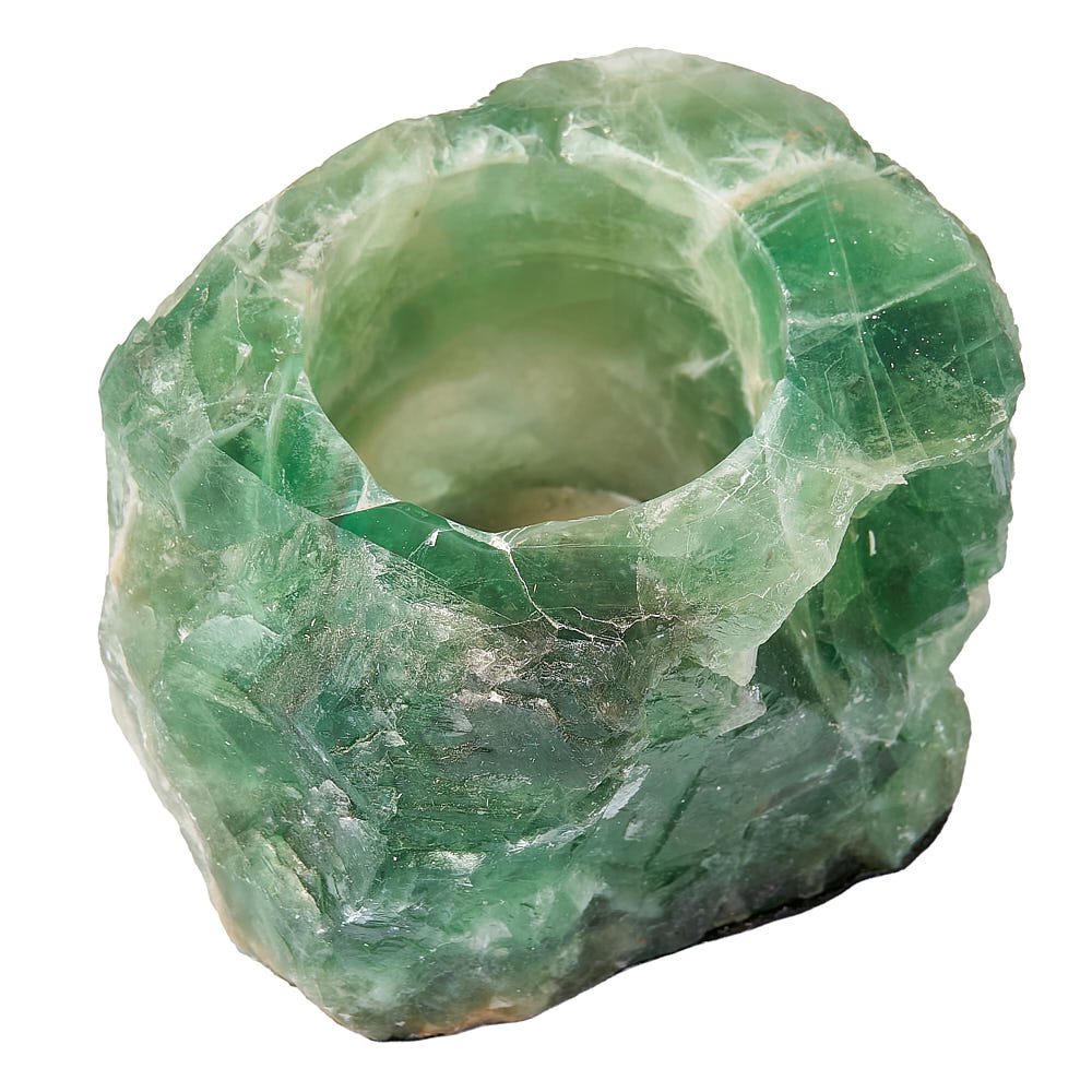 Rainbow Fluorite Tealight Holder | Calm & Focus - Crystal Nest