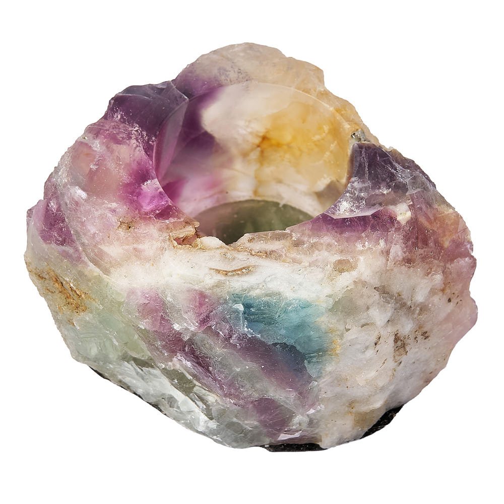 Rainbow Fluorite Tealight Holder | Calm & Focus