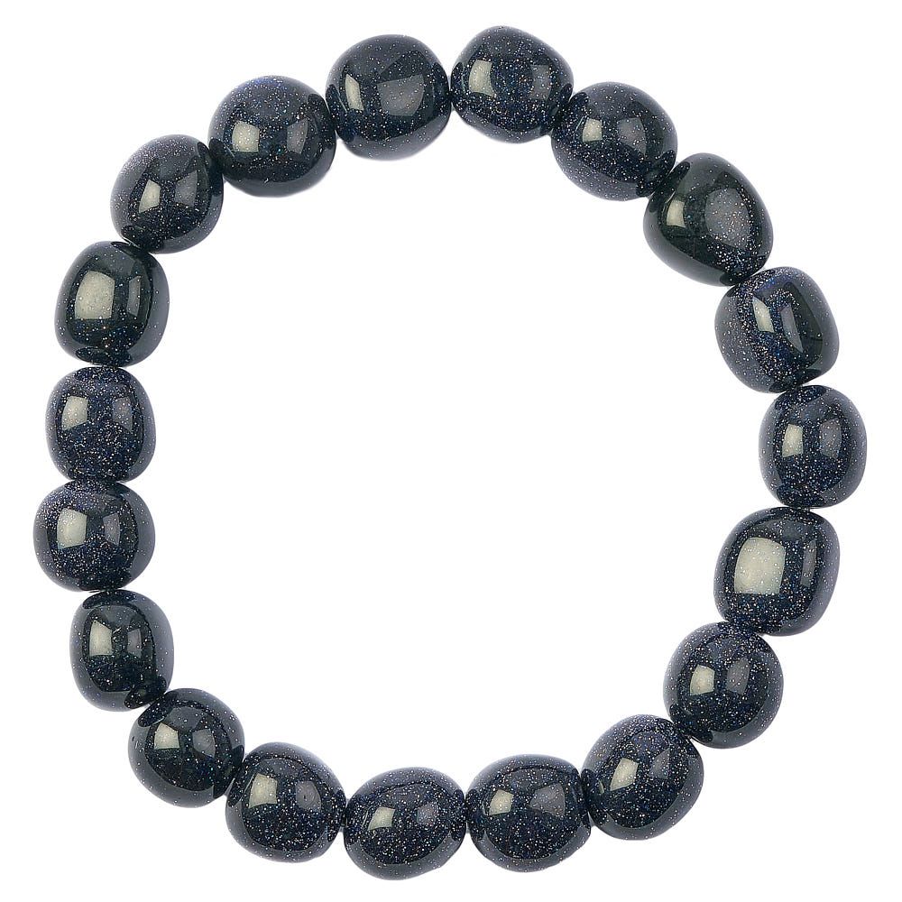 Blue Goldstone Tumblestone Bracelet - Crystal Nest