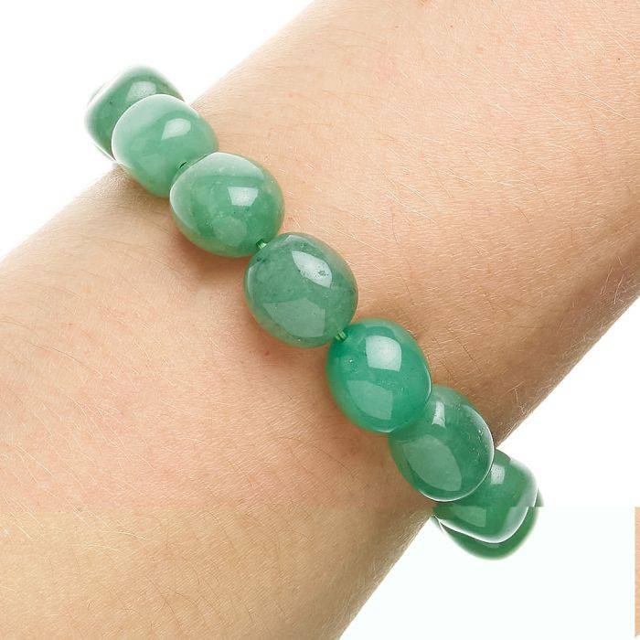 Green Aventurine Tumblestone Bracelet - Crystal Nest
