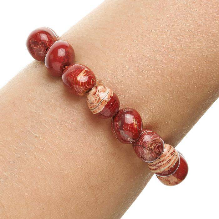Convoluted Jasper Tumblestone Bracelet - Crystal Nest