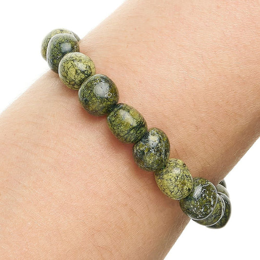 Green Snakeskin Jasper Tumblestone Bracelet - Crystal Nest