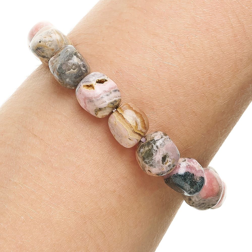 Rhodochrosite Tumblestone Bracelet - Crystal Nest