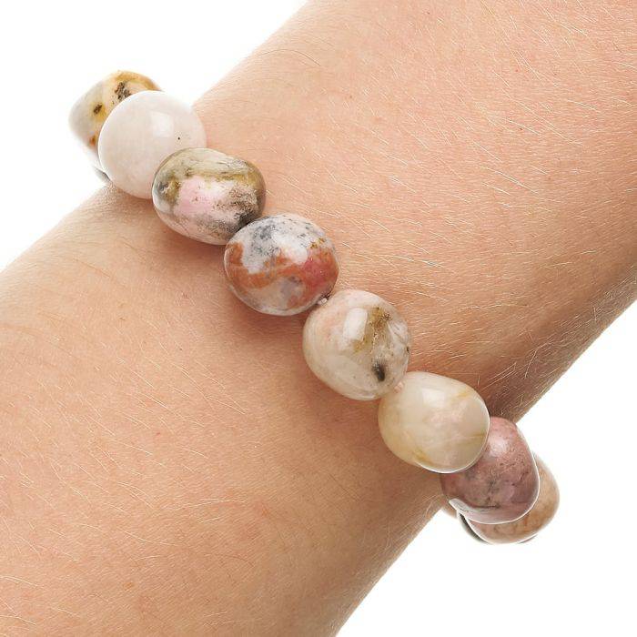 Rhodonite Tumblestone Bracelet - Crystal Nest