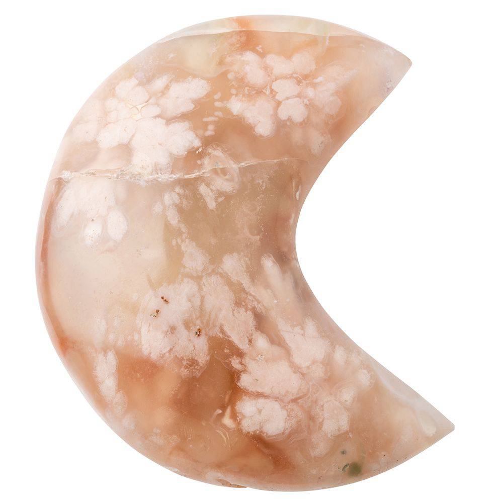 Flower Agate Half Moon - Crystal Nest
