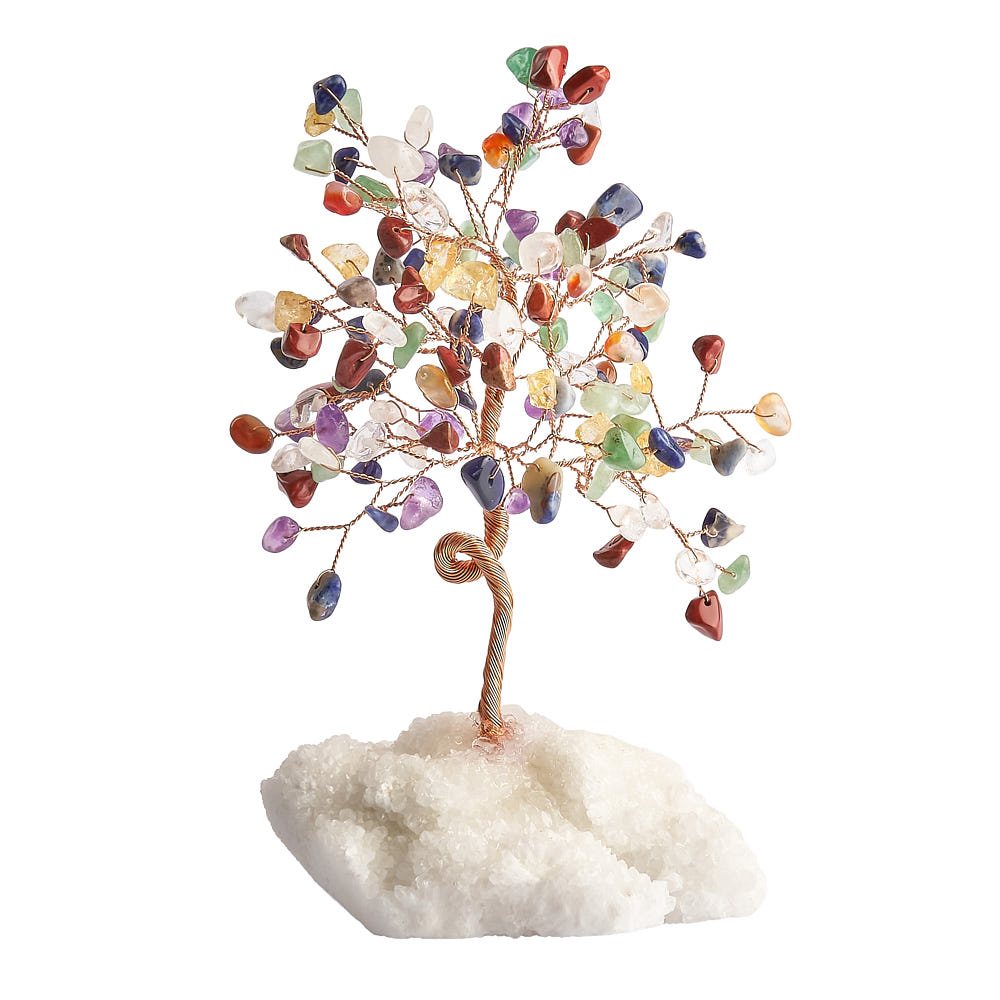Chakra Gemstone Tree with Crystal Base - Crystal Nest
