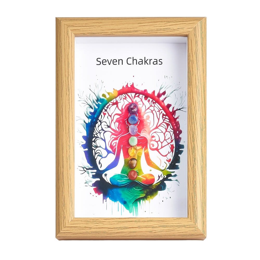 Seven Chakras Crystal Wall Art | Framed Healing Stones - Crystal Nest