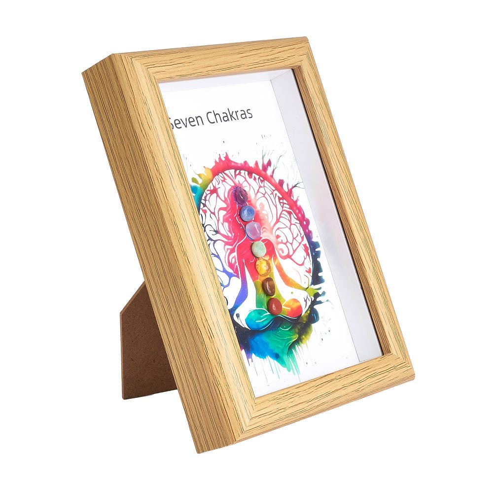 Seven Chakras Crystal Wall Art | Framed Healing Stones - Crystal Nest