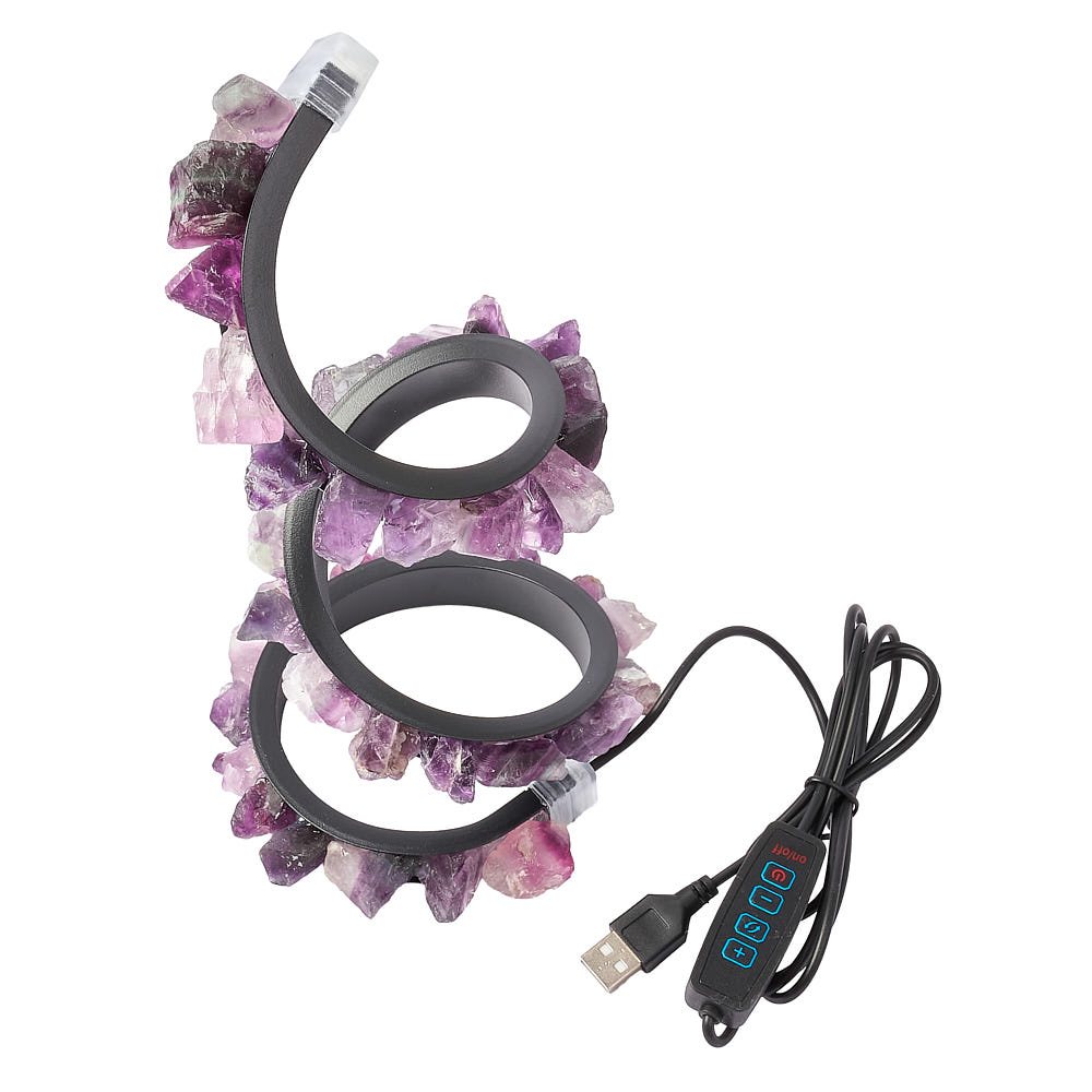 Fluorite Spiral USB Crystal Lamp | 3 Light Settings