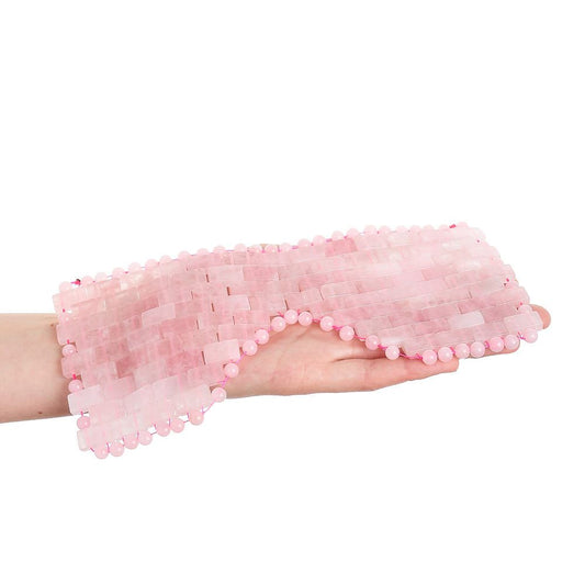 Rose Quartz Crystal Eye Mask | Cooling & Soothing Relaxation for Face and Eyes - Crystal Nest