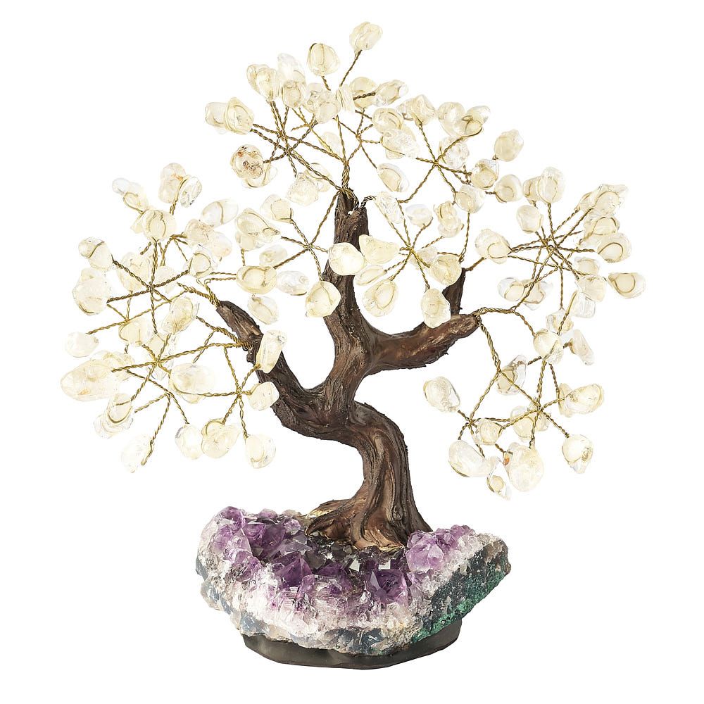Rock Crystal Bonsai Tree on Amethyst Base