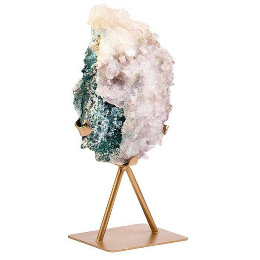 Amethyst Druze on Gold Stand - 2.15kg - Crystal Nest