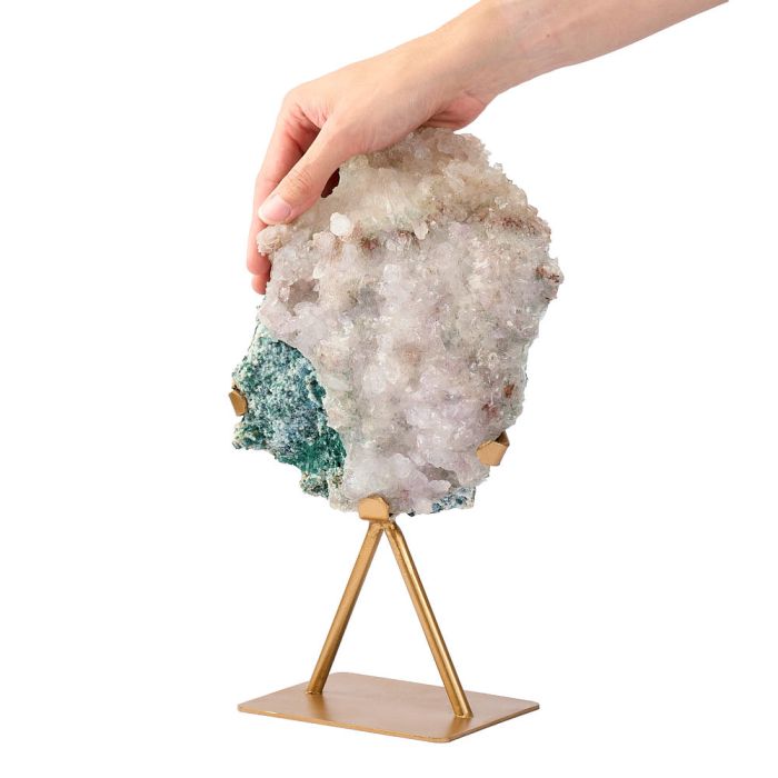 Amethyst Druze on Gold Stand - 2.15kg - Crystal Nest