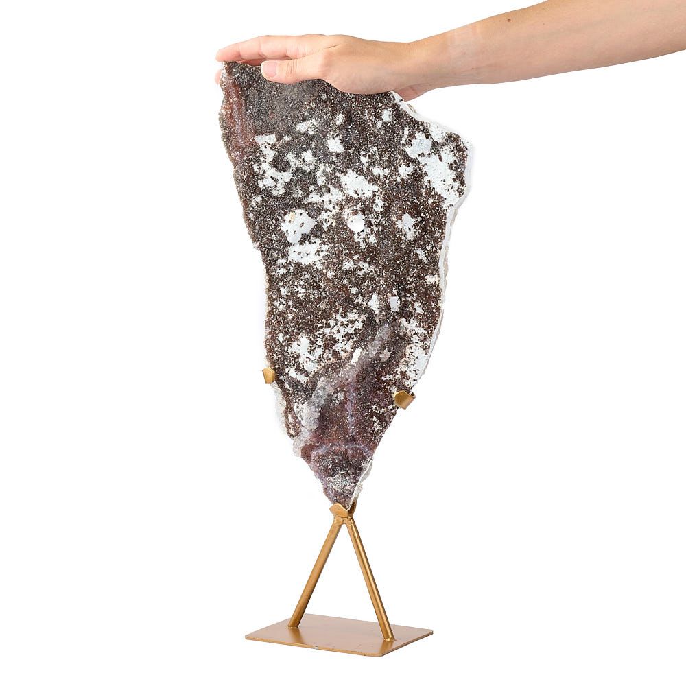 Amethyst Druze on Gold Stand - 1.9kg - Crystal Nest