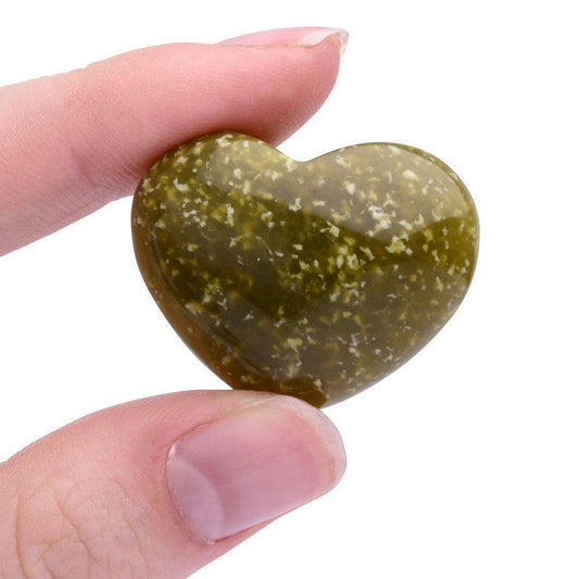 Olive Jade Mini Crystal Heart - Crystal Nest