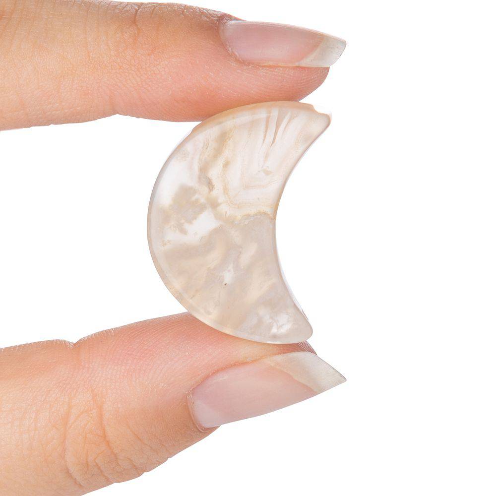 Flower Agate Mini Crystal Moon - Crystal Nest