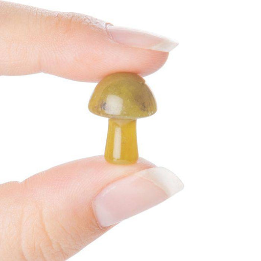 Olive Jade Mini Crystal Mushroom - Crystal Nest