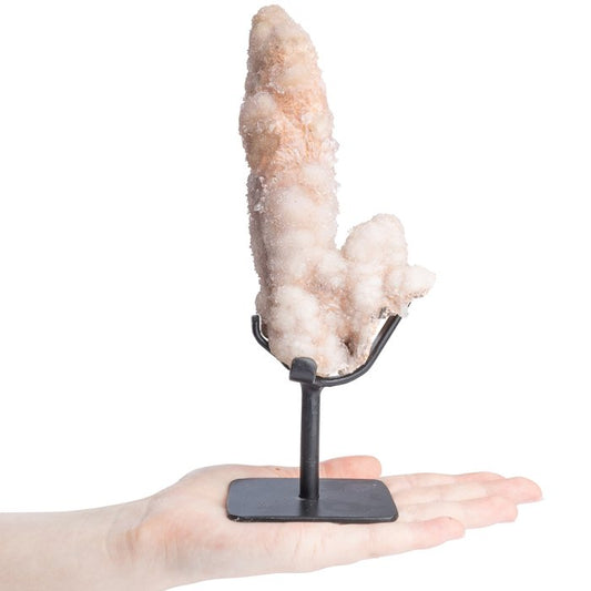 Pink Quartz Druzy Stalagmite Display