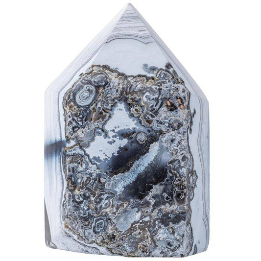 White Agate Polished Point - Small - Crystal Nest