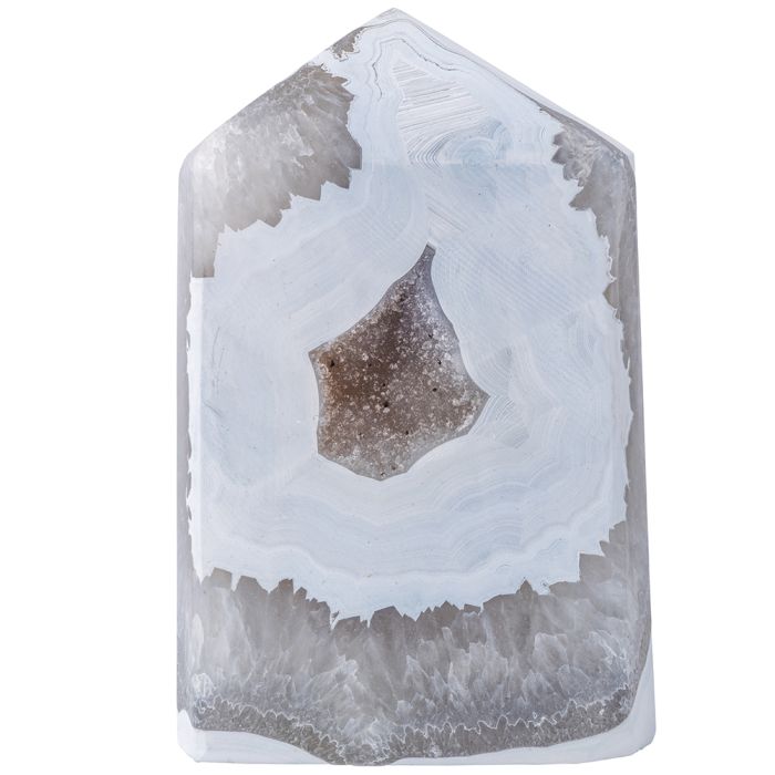 White Agate Polished Point - Extra Large - Crystal Nest