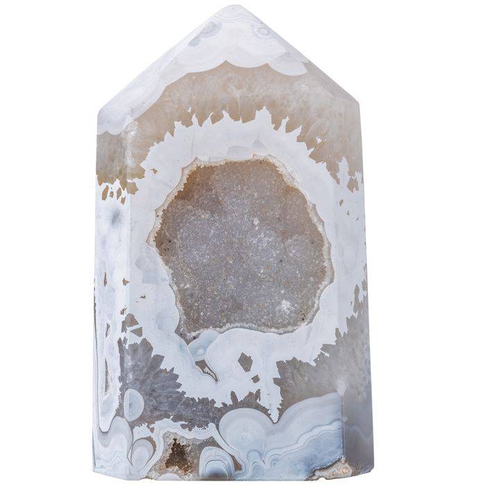 White Agate Polished Point - Extra Large - Crystal Nest