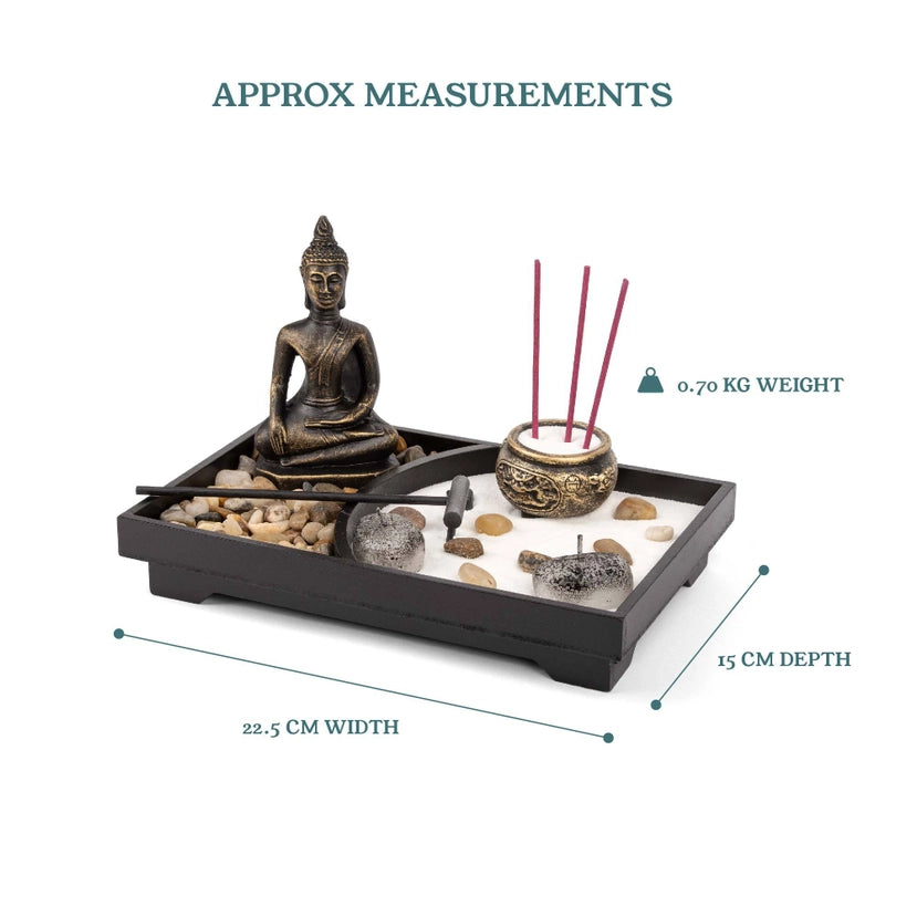 Mini Buddha Zen Garden Kit | Mindfulness & Meditation Gift Set - Crystal Nest