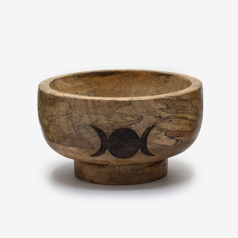 Small Ritual Bowl | Mango Wood Incense Holder & Smudge Bowl - Crystal Nest