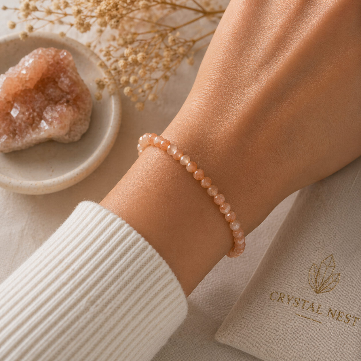 Radiate Positivity | Sunstone Energy Bracelet (4mm) - Crystal Nest