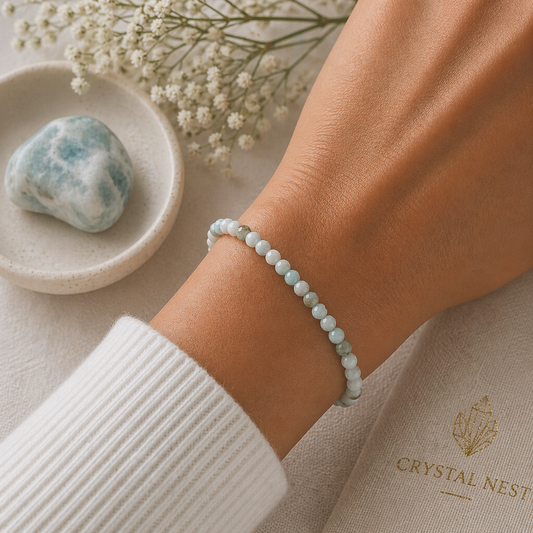 Find Your Inner Peace | Larimar Energy Bracelet (4mm) - Crystal Nest