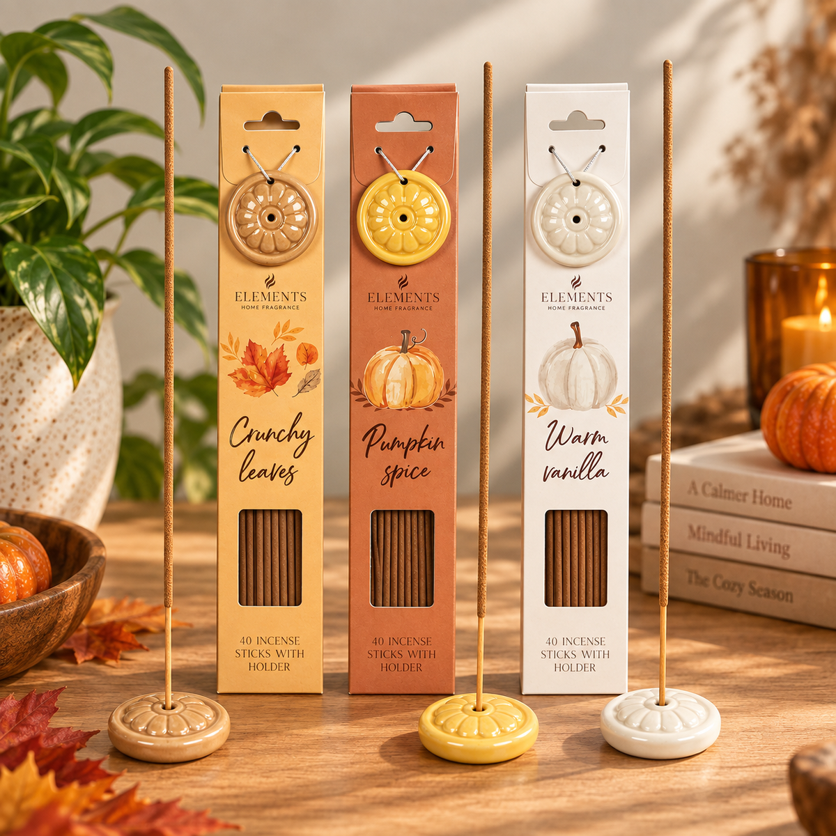 Autumn Incense Stick Gift Set | Pumpkin Spice, Warm Vanilla & Crunchy Leaves