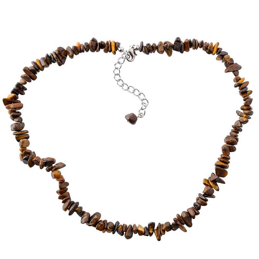 Tiger’s Eye Crystal Chip Necklace - Crystal Nest