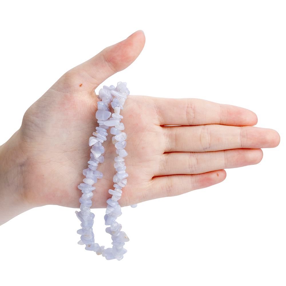 Blue Lace Agate Crystal Chip Necklace - Crystal Nest