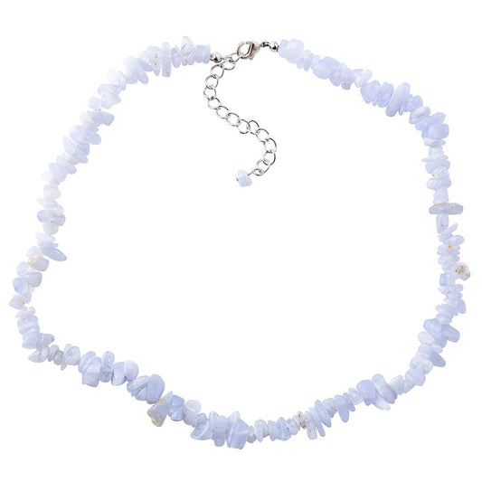 Blue Lace Agate Crystal Chip Necklace - Crystal Nest