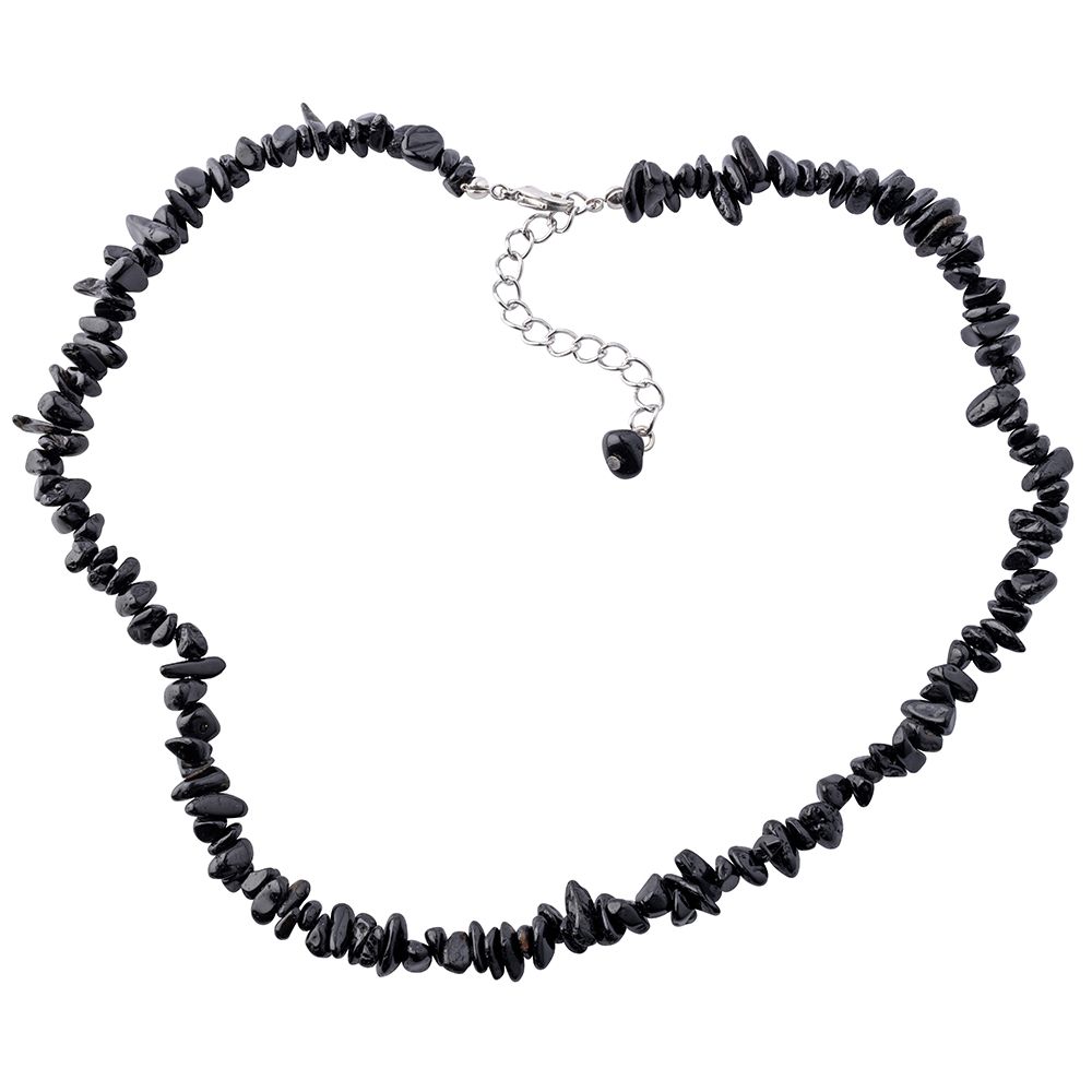 Black Tourmaline Crystal Chip Necklace - Crystal Nest