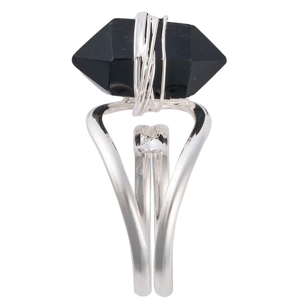 Onyx Crystal Point Ring - Crystal Nest