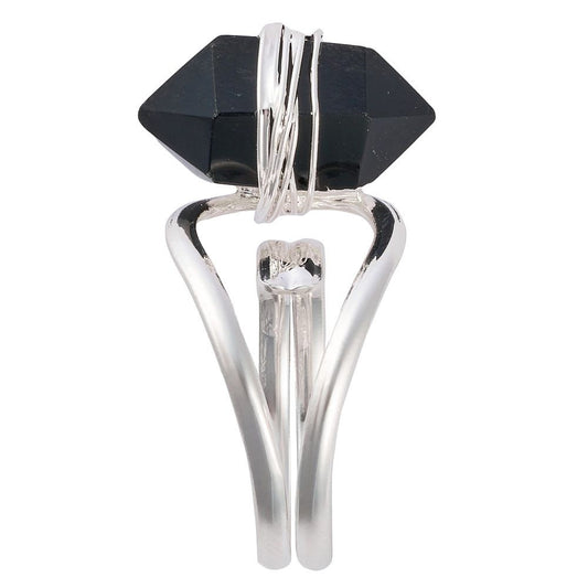 Onyx Crystal Point Ring - Crystal Nest